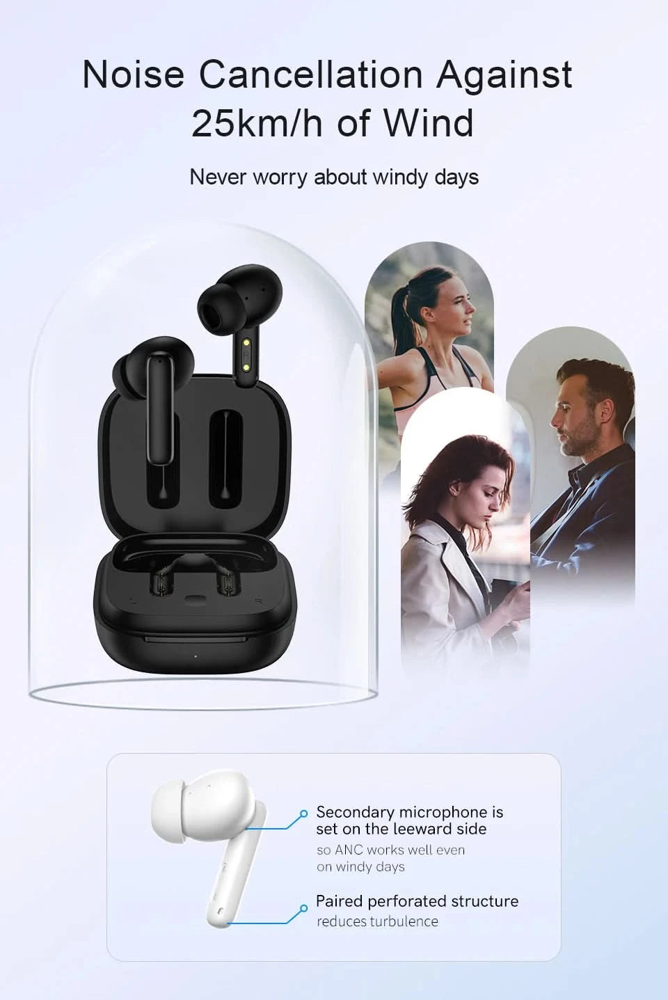 QCY T13 ANC Wireless Earbuds Bluetooth 5.3 TWS ANC Geräuschunterdrückung Kopfhörer 4 Mikrofone ENC Headset In-Ear Freisprech-Ohrhörer
