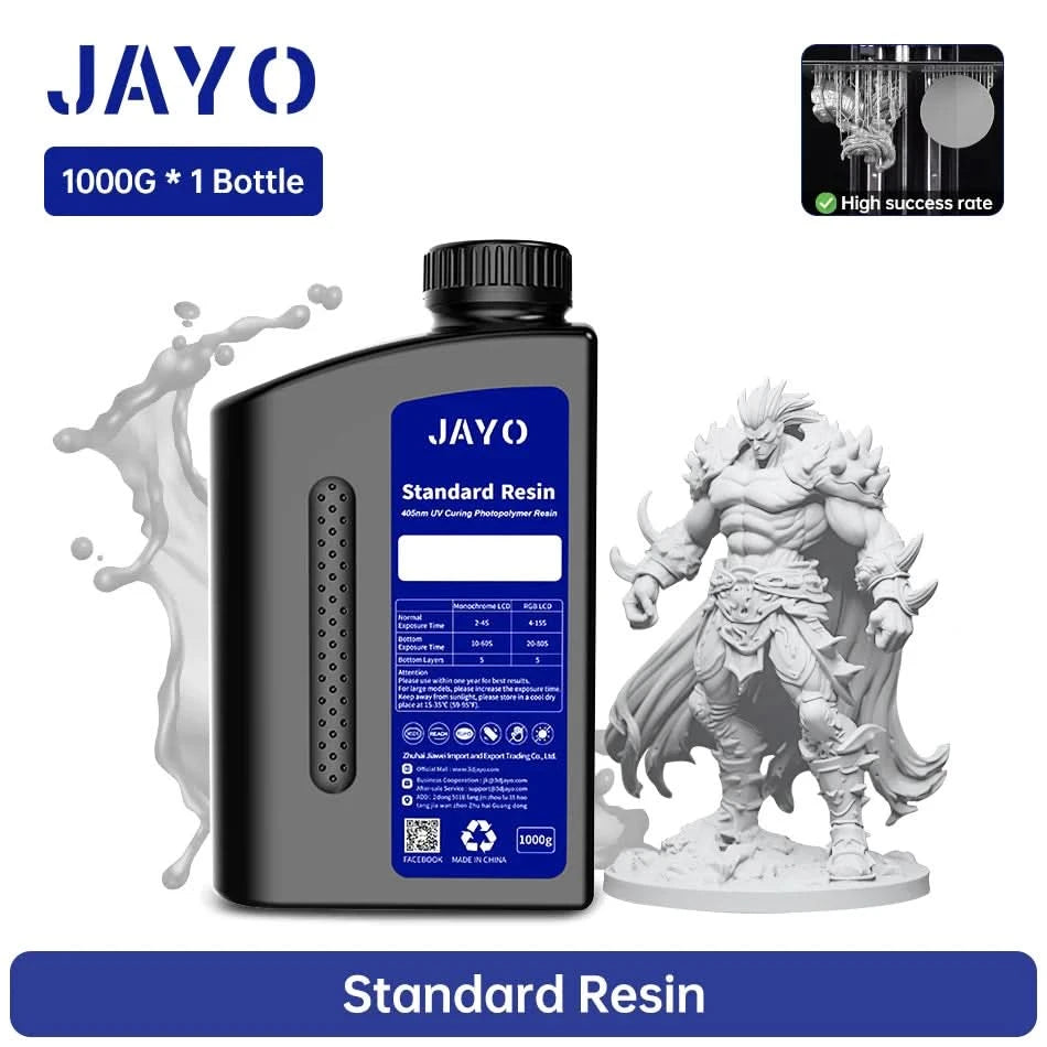 JAYO UV-Harz ABS-ähnlich/Standard/Pflanzlich/Nylon-ähnlich/Wasserwaschbar 1KG 405nm Flüssiges Rapid UV-Härtung für LCD 3D-Druckmaterial