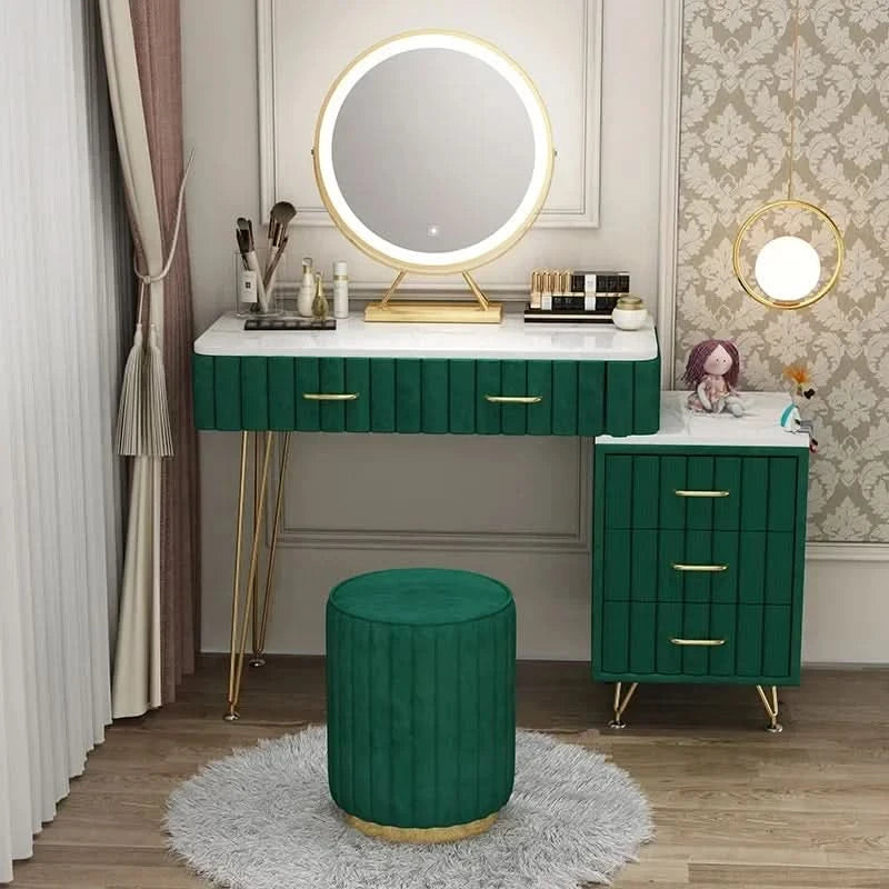 Modern Drawers Dressing Table Makeup Mirror Service Girl Pink Computer Vanity Table Living Room Vestidores Postmodern Furniture