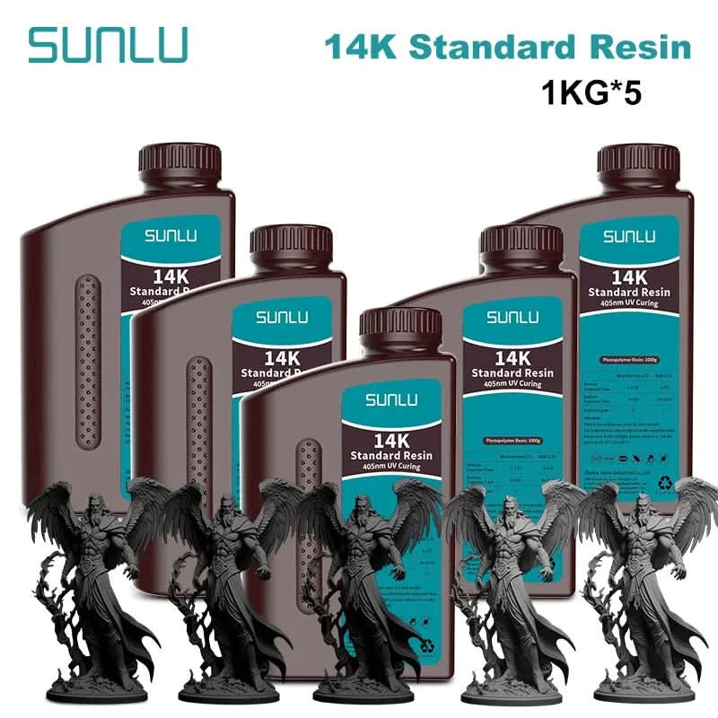 SUNLU 5KG Standard Plus/14K Standard Harz 1KG/Flasche 405nm schnellhärtendes UV-Photopolymerharz für LCD 3D-Druckermaterial
