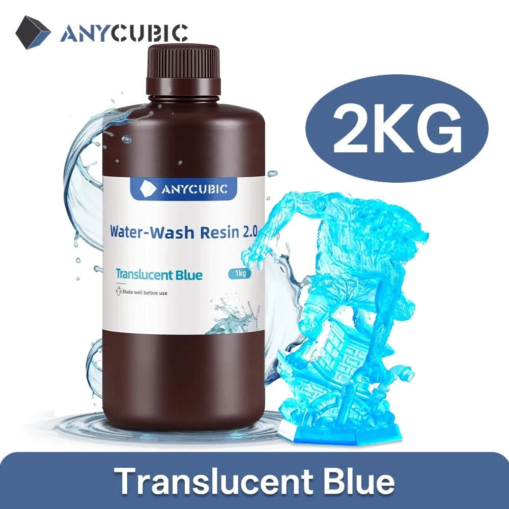 ANYCUBIC Wasserwaschbares Harz Geruchsarm Niedrige Viskosität 405nm UV-Harz für LCD-3D-Druck Hochpräzisions-3D-Druckerharz