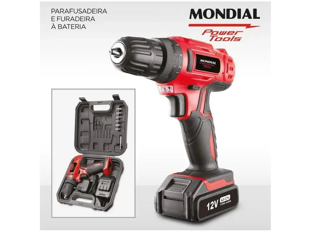 12V Battery Mondial Drill and Screener with FPF-06M Power Tools Case