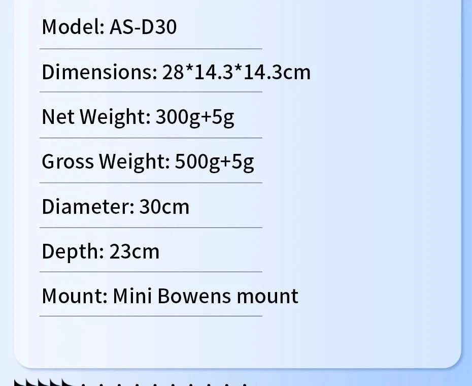 Ulanzi AS-D30 30cm achteckige Softbox Mini Bowens Mount Schnellspann-Wabengitter-Softbox für Ulanzi LT028 LT005 COB-Licht