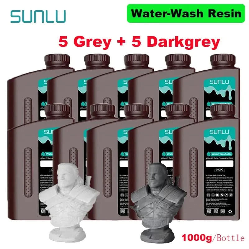 SUNLU 10KG  Standard / Water-Wash 3D Resin 405nm UV Resin For most SLA/DLP/LCD 3D Printer Material UV Sensitive 1kg