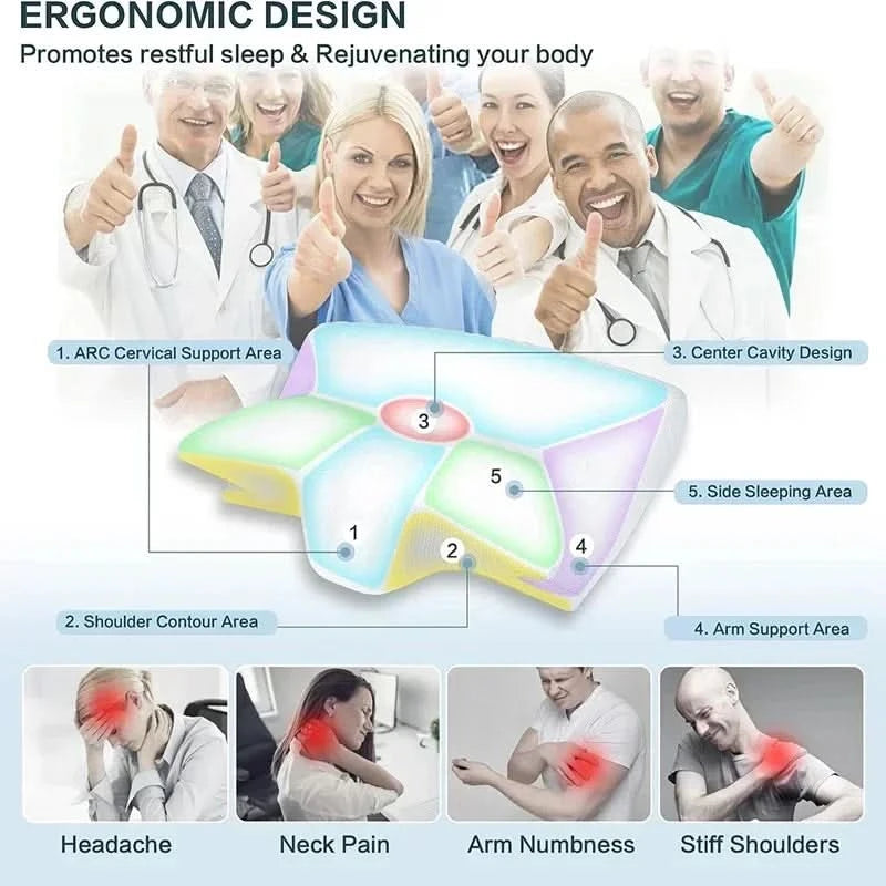 Neues 2-in-1 ergonomisches Memory-Foam-Kopfkissen