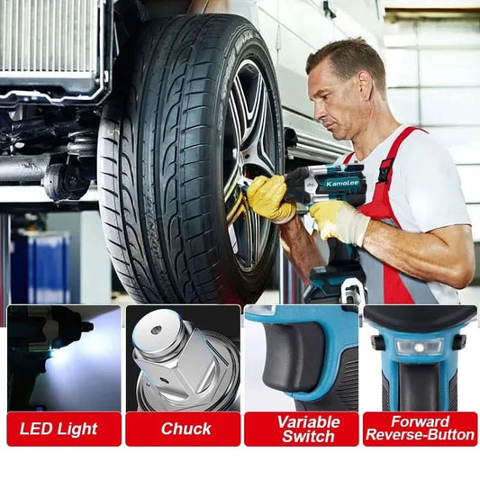 【1800N.m】Kamolee DTW700 Electric Impact Wrench 1800 N.m High Torque 1/2 Inch Automobile maintenance
