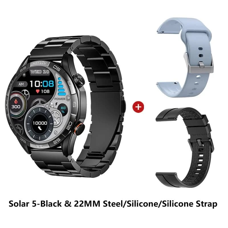 HAYLOU Solar 5 Smartwatch mit Sprachanrufen 1.58'' AMOLED Display 60Hz Smart Watch 24H Gesundheitsüberwachung Sport-Smartwatch für Herren