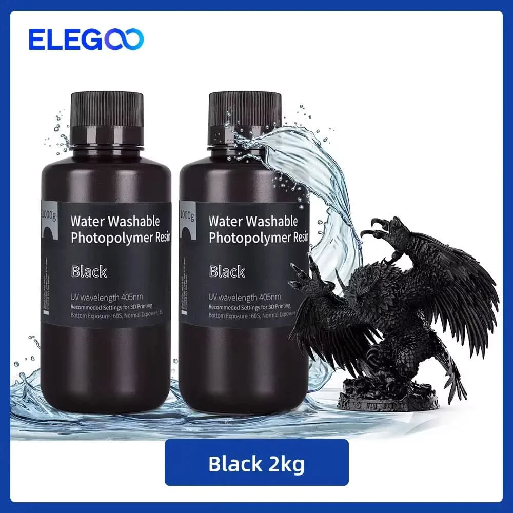 ELEGOO Water Washable 3D Druckerharz LCD UV-härtendes Harz 405nm Standard Photopolymerharz für LCD 3D-Druck 1000g 8 Farben