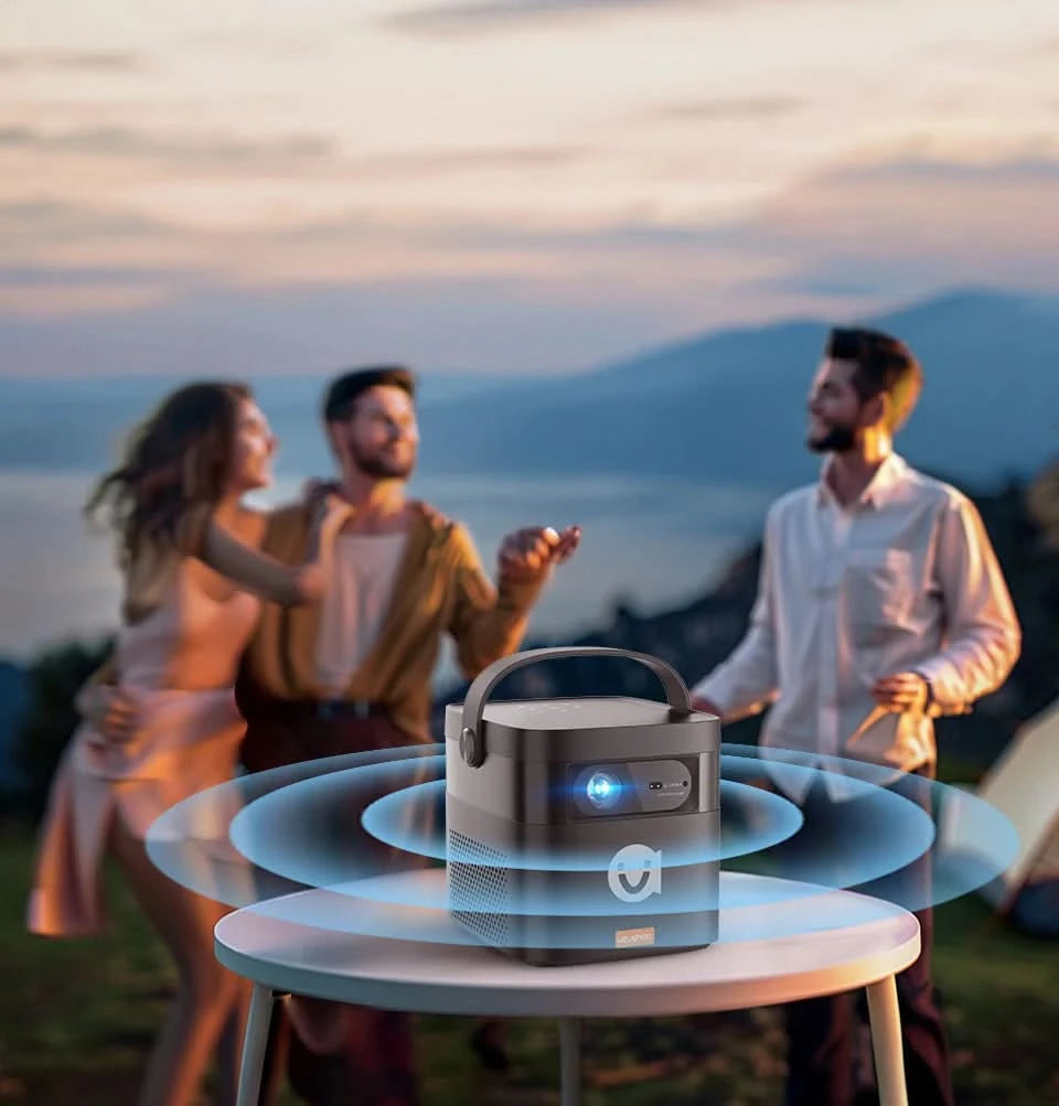 Vevshao V50 3D Tragbarer Mini-Beamer 4K HD LED WiFi 1080P Filme Video DLP Heimkino-Projektoren mit 15000mAh Akku