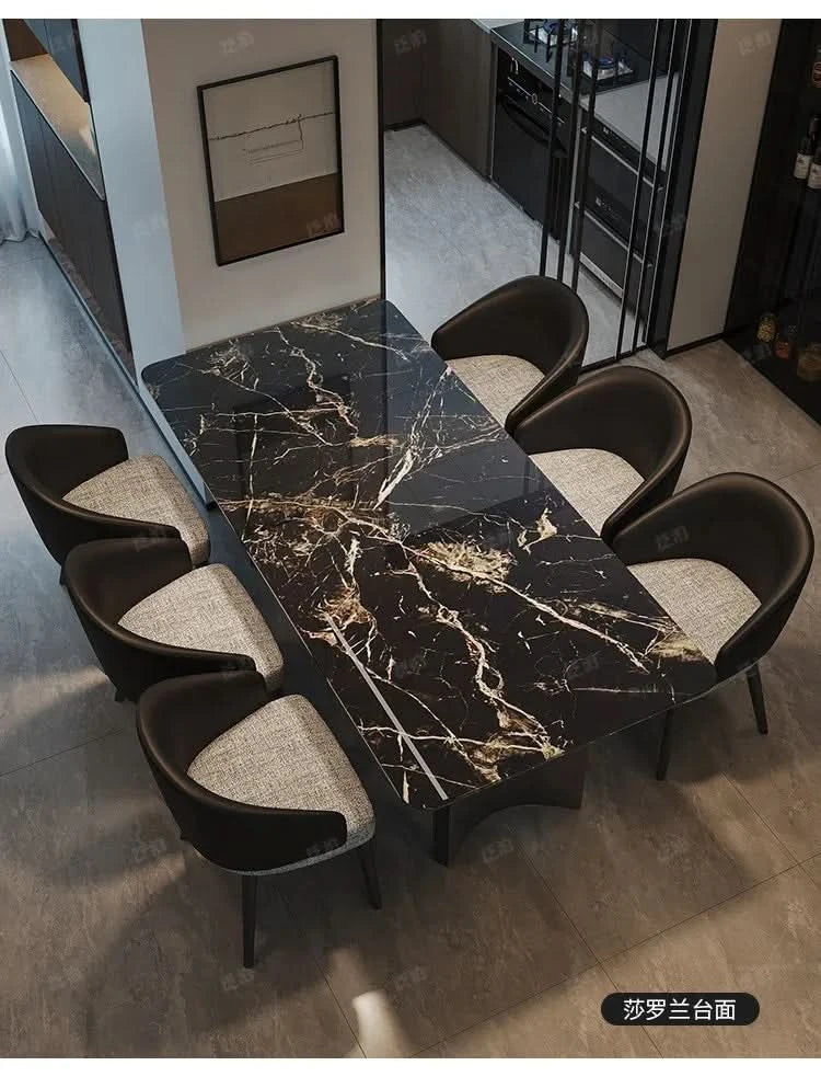 Marble Kitchen Dining Table Wall Lounge Designer Restaurant Modern Dining Table Luxury Study Mesas De Comedor Kitchen Furniture