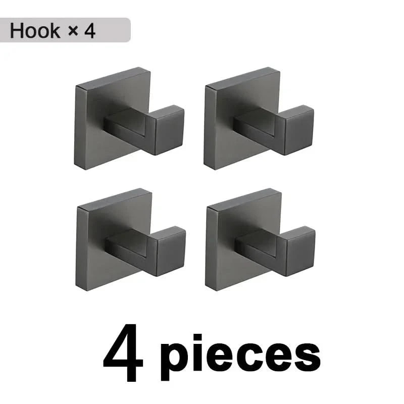 Gunmetal Stainless Steel Bathroom Accessorie Hardware Towel Rack,Toilet Paper Holder, Robe Hook, Towel Bar