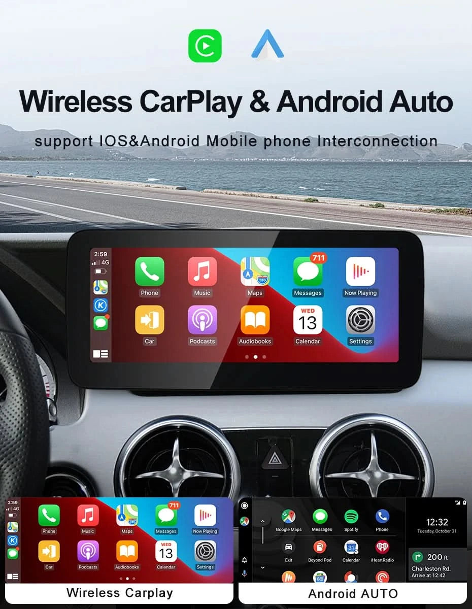 STWEI 2024 New Car Multimedia Wireless Android AUTO CarPlay 10.25inch 12.3inch Screen For Mercedes Benz GLK X204 2010 2013 2015
