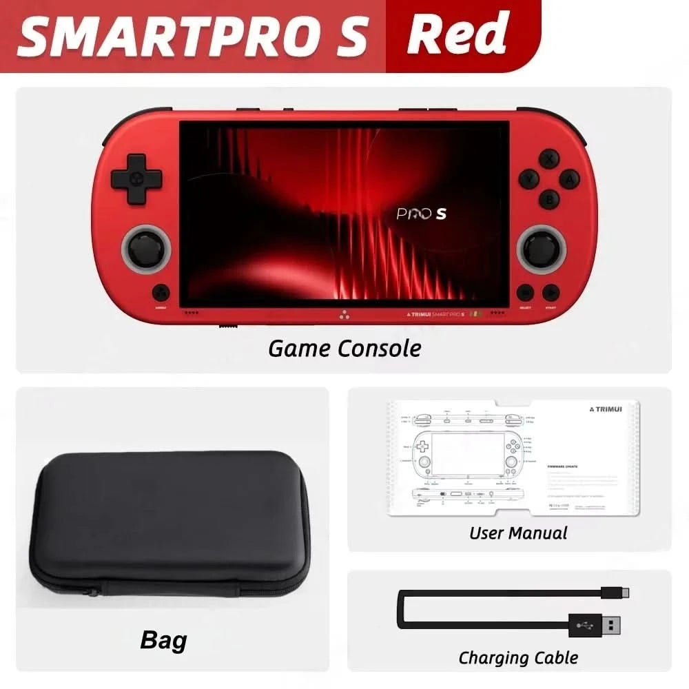Trimui Smart Pro S Handheld Game Console 4.96'' IPS Screen Linux System Joystick RGB Lighting Retro Video Game Smartpros Gifts