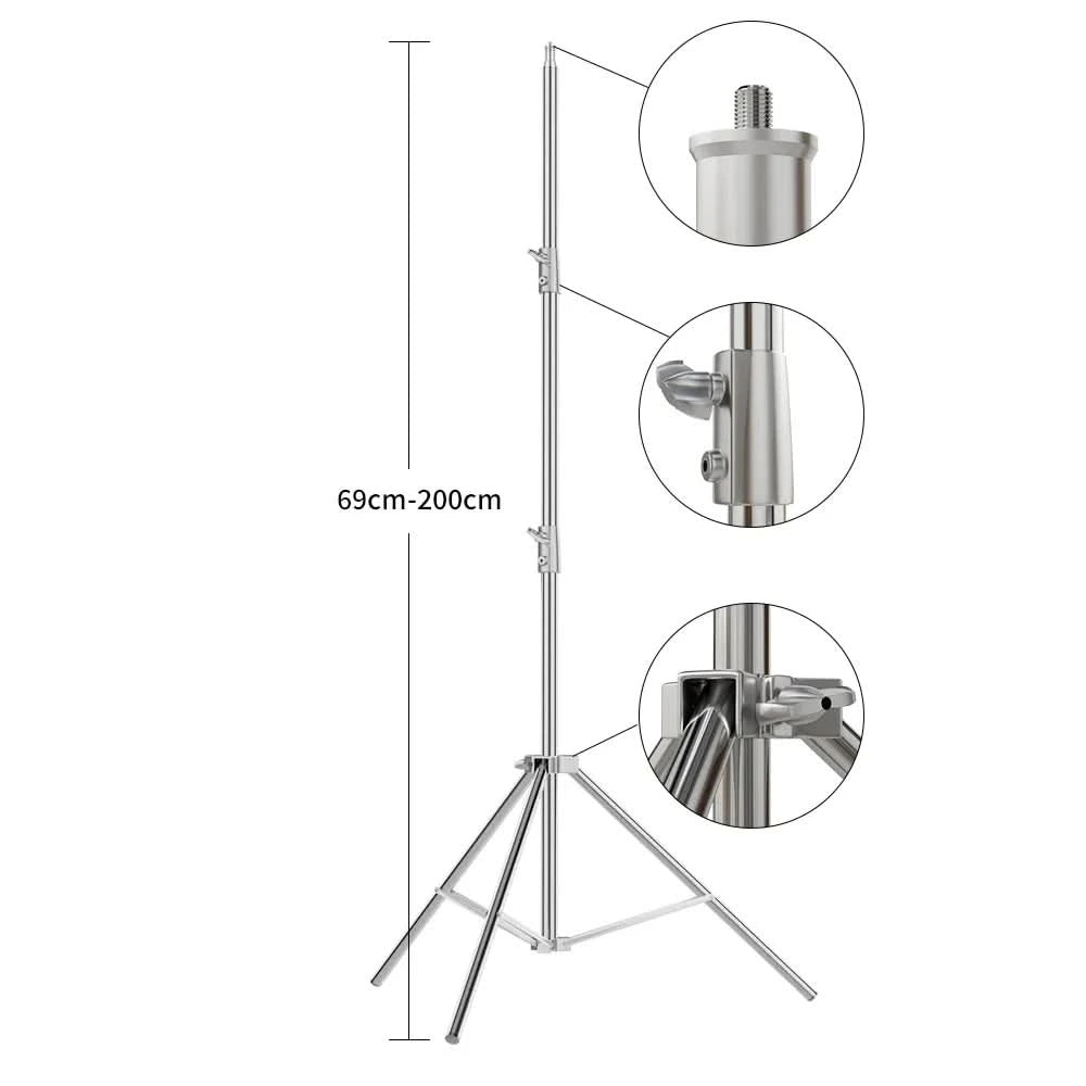 2/2.8M Stainless Steel Aluminum Alloy Tripod Foldable Light Stand Tripod Photography C-Stand For Spot Light Softbox Photo Studio