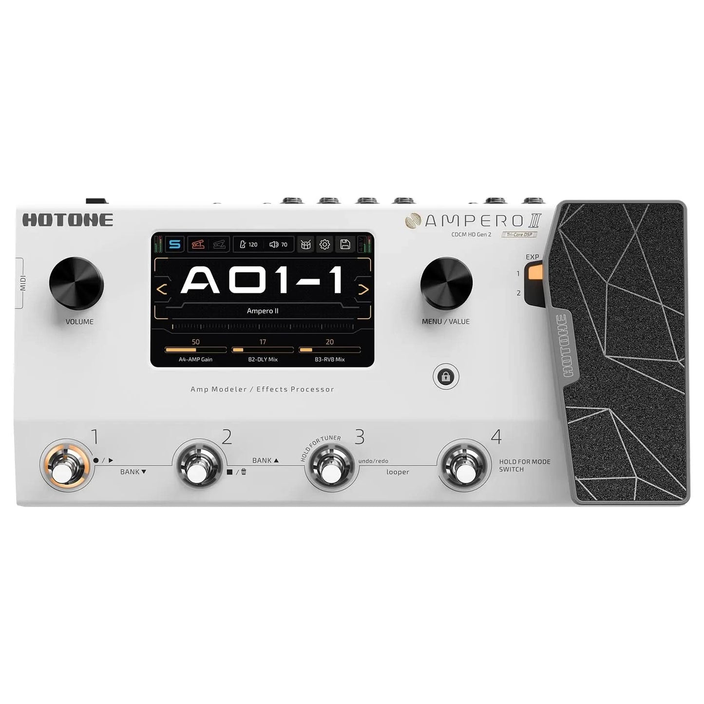 HOTONE New Ampero II MP-350 Touch Screen Guitar Bass Amp Modeling Multi-Effects Pedal Dual Effect Chains with Expression Pedal