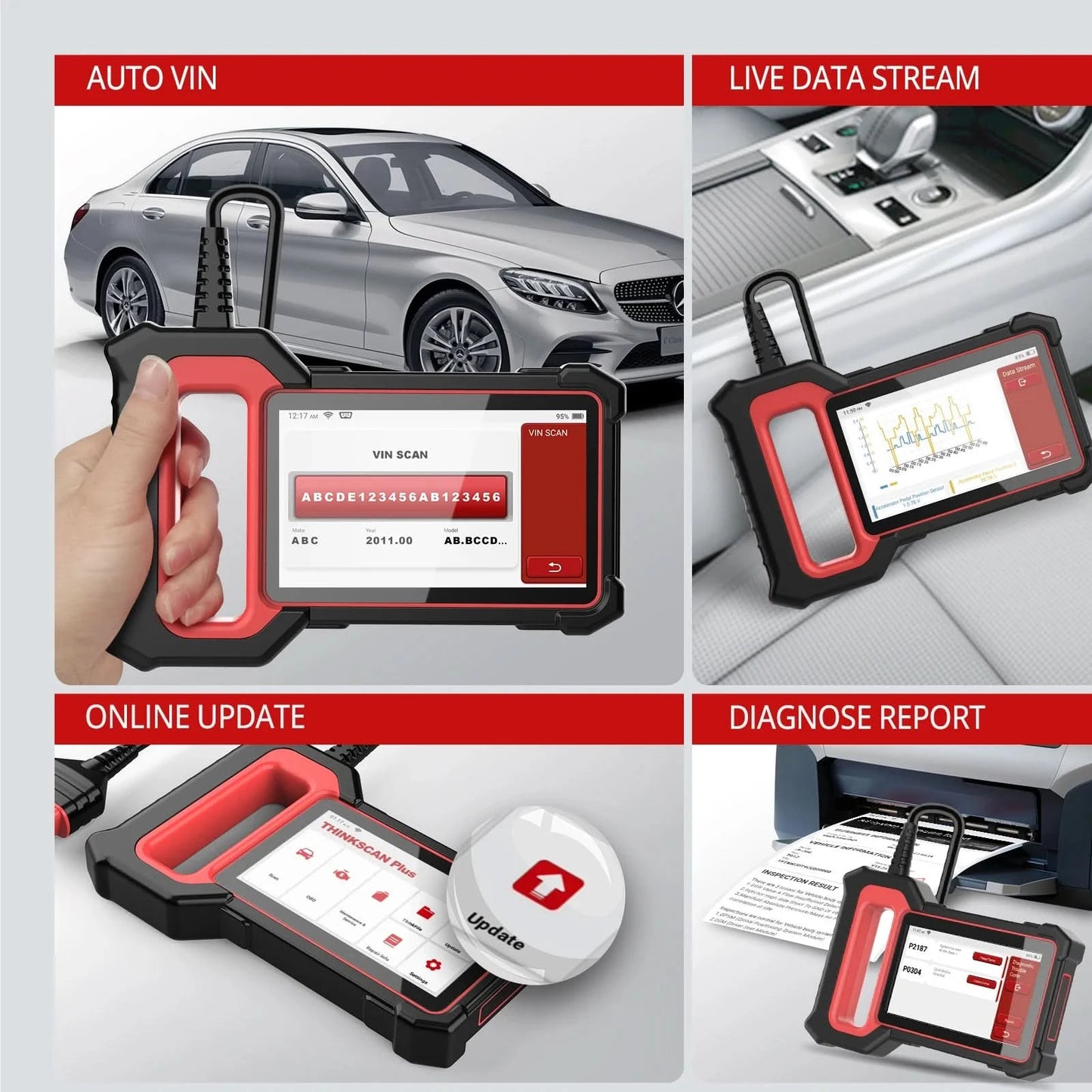 THINKSCAN PLUS S7 S6 S4 THINKCAR OBD2 Scanner Auto ABS, SRS, ECM, TCM, BCM, AC System Auto EOBDⅡ Diagnose-Scan-Tool Auto Codeleser