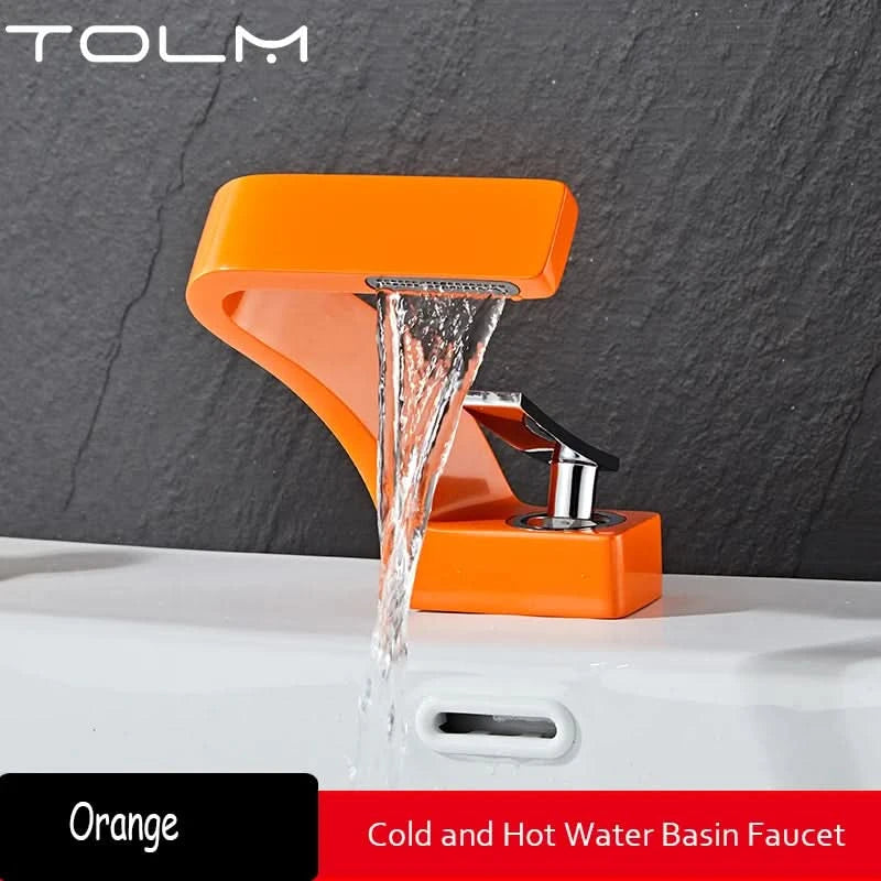 TOLM Messing Schwarz Gold Waschtischarmatur Badezimmer Waschbeckenarmaturen Warm Kalt Wasserhahn Mischer Deck Montiert Einhebel Loch Bad Küche