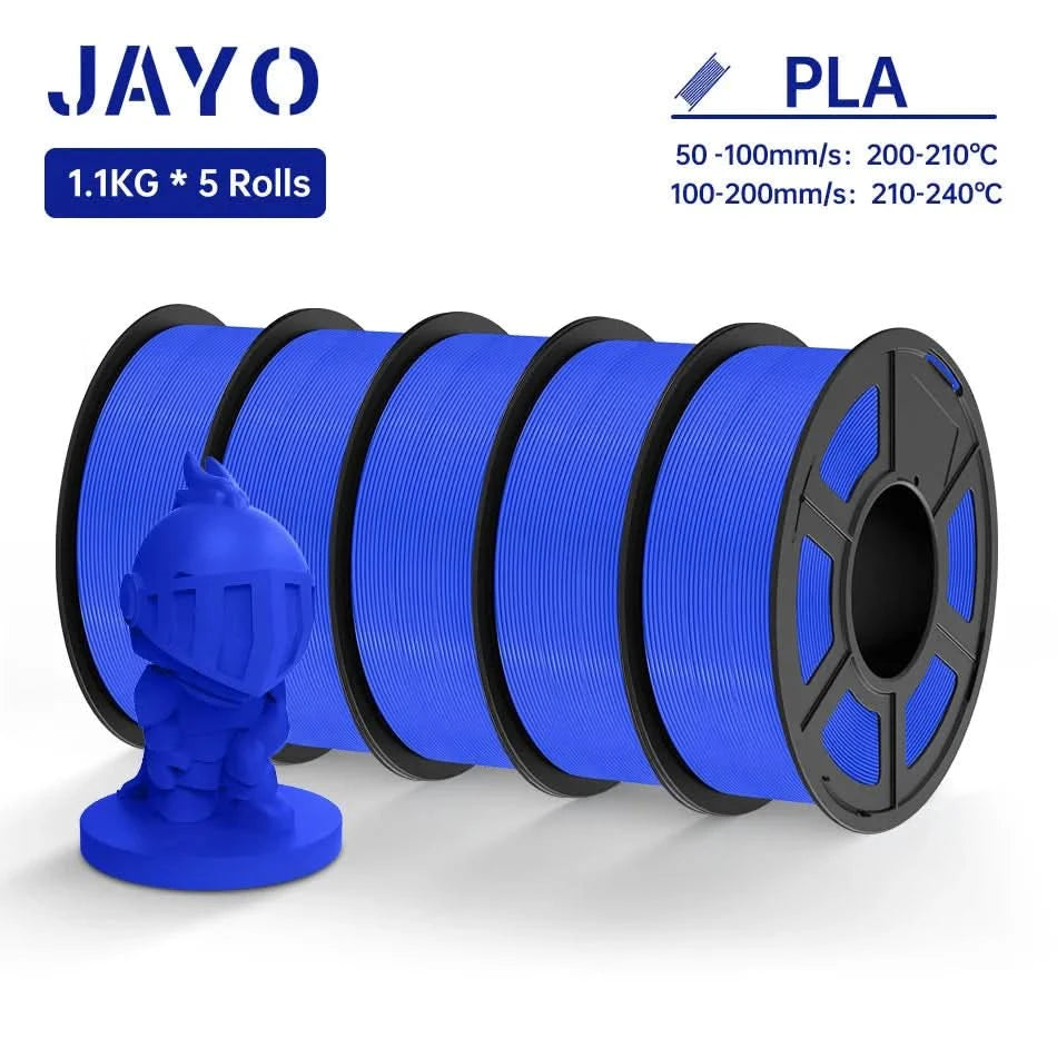 JAYO PLA Filament 1.75MM 5Rolls 3D Printer Filament PLA 100% No Bubble for FDM Coloful 3D Printing Material DIY Gift