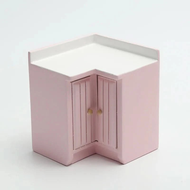 Dollhouse Mini Cooking Table Sink Counter Set Cabinets Combination 1:12 Miniature Kitchen Miniature Models Home Decor Figurines