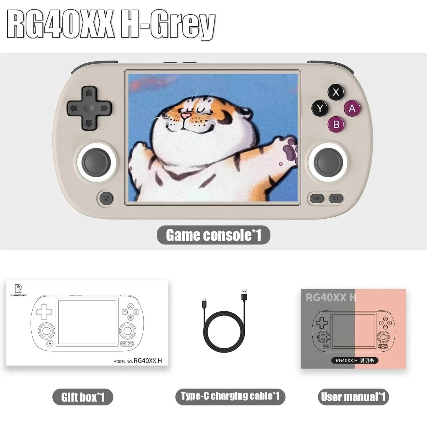 ANBERNIC RG40XX H Retro-Handheld-Spielkonsole RG40XXH Videoplayer Smartpro 4,0 Zoll IPS-Bildschirm Linux 5G WIFI 256G 300+ PSP-Spiele
