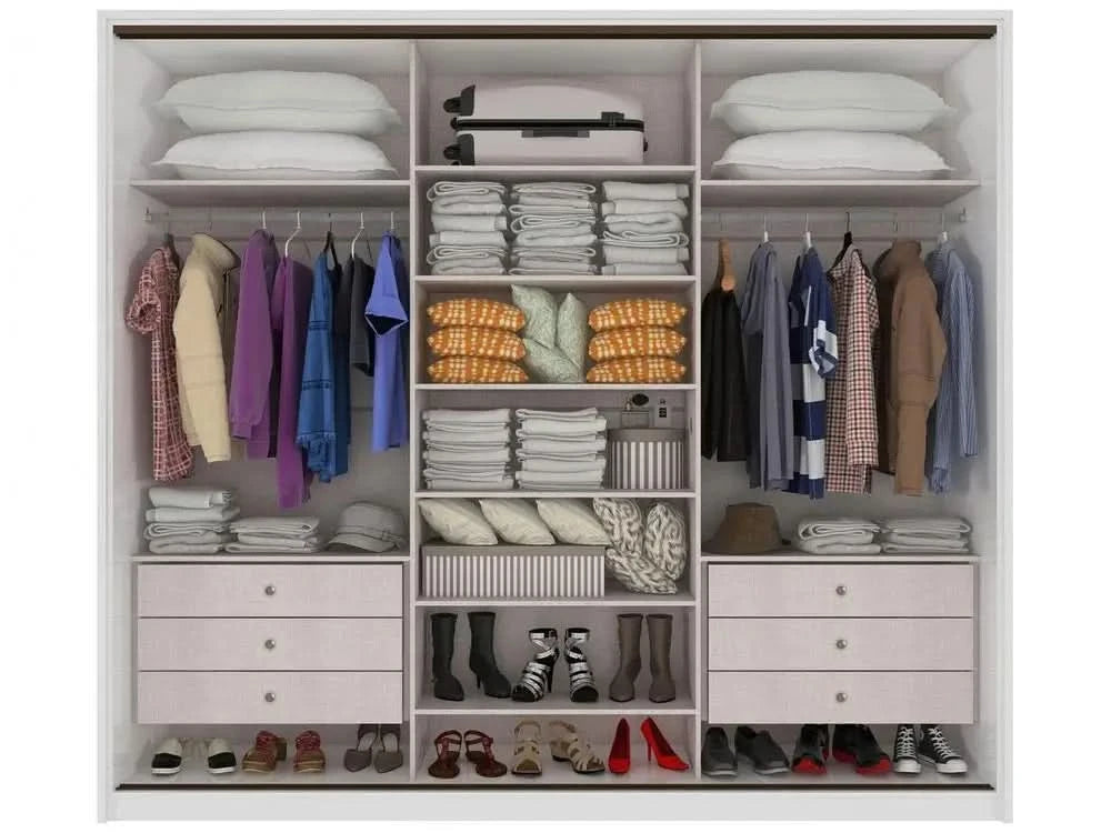 6 Doors Caemmun Spazio 6 Doors Couple Wardrobe with Mirror