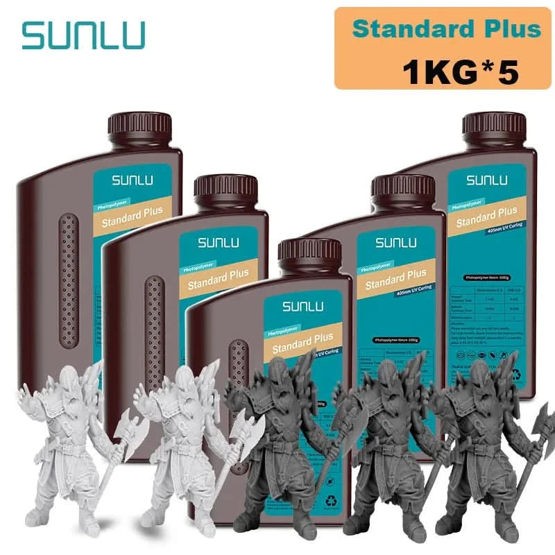 SUNLU 5KG Standard Plus/14K Standard Harz 1KG/Flasche 405nm schnellhärtendes UV-Photopolymerharz für LCD 3D-Druckermaterial