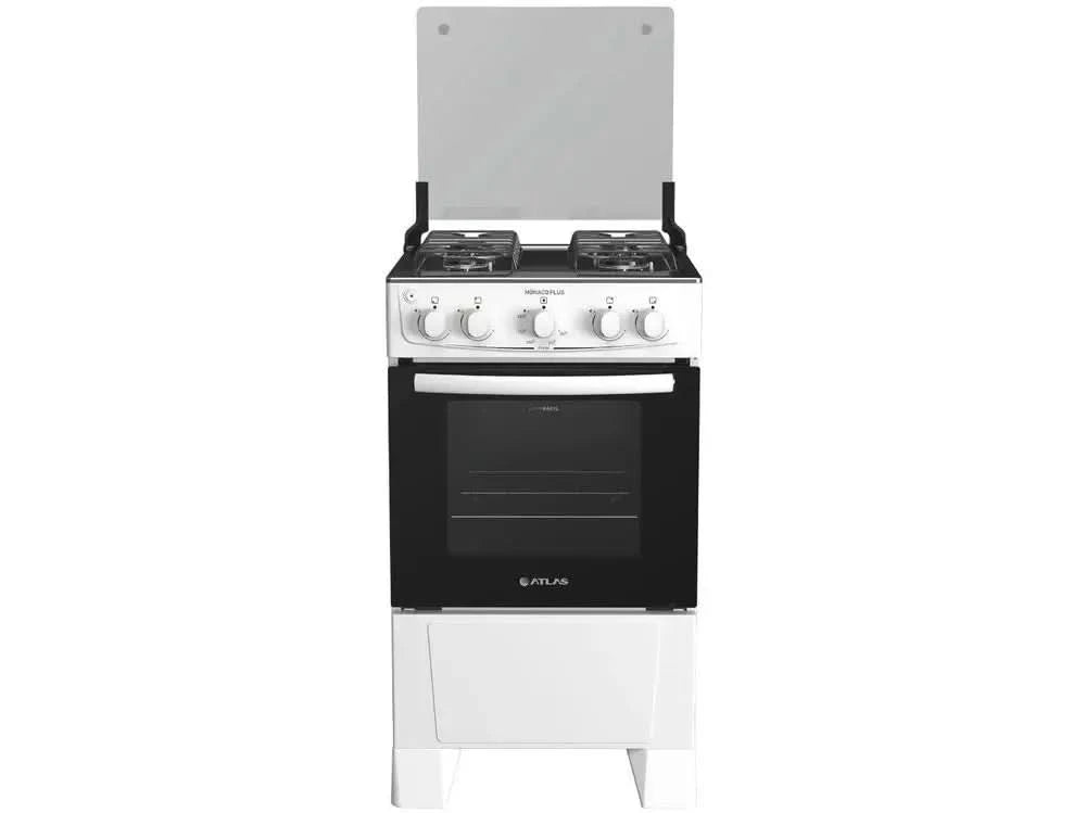 4-Flammen-Herd Atlas Inox White Monaco Plus - Bivolt