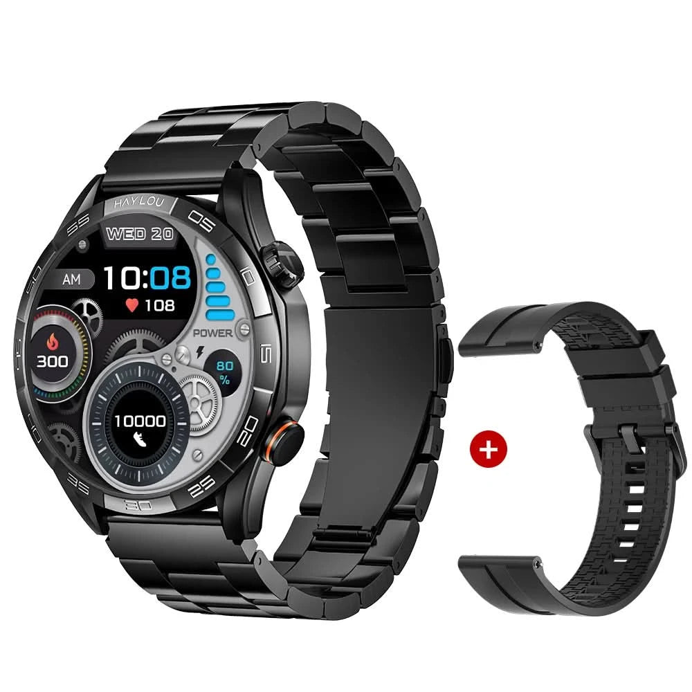 HAYLOU Solar 5 Smartwatch mit Sprachanrufen 1.58'' AMOLED Display 60Hz Smart Watch 24H Gesundheitsüberwachung Sport-Smartwatch für Herren