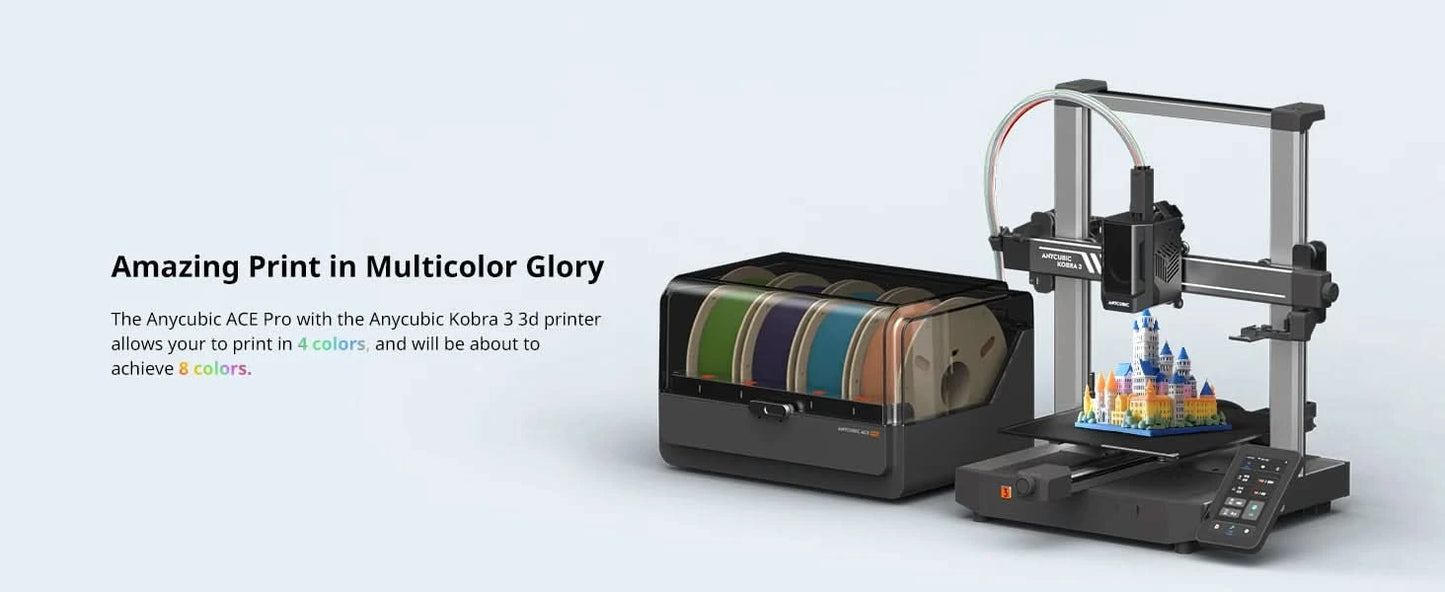 Anycubic ACE Pro für Kobra S1/Kobra 3/Kobra 3 MAX Filamentbox, automatische Trocknung, Filament-Backup-Unterstützung für 4-Farben-Druck