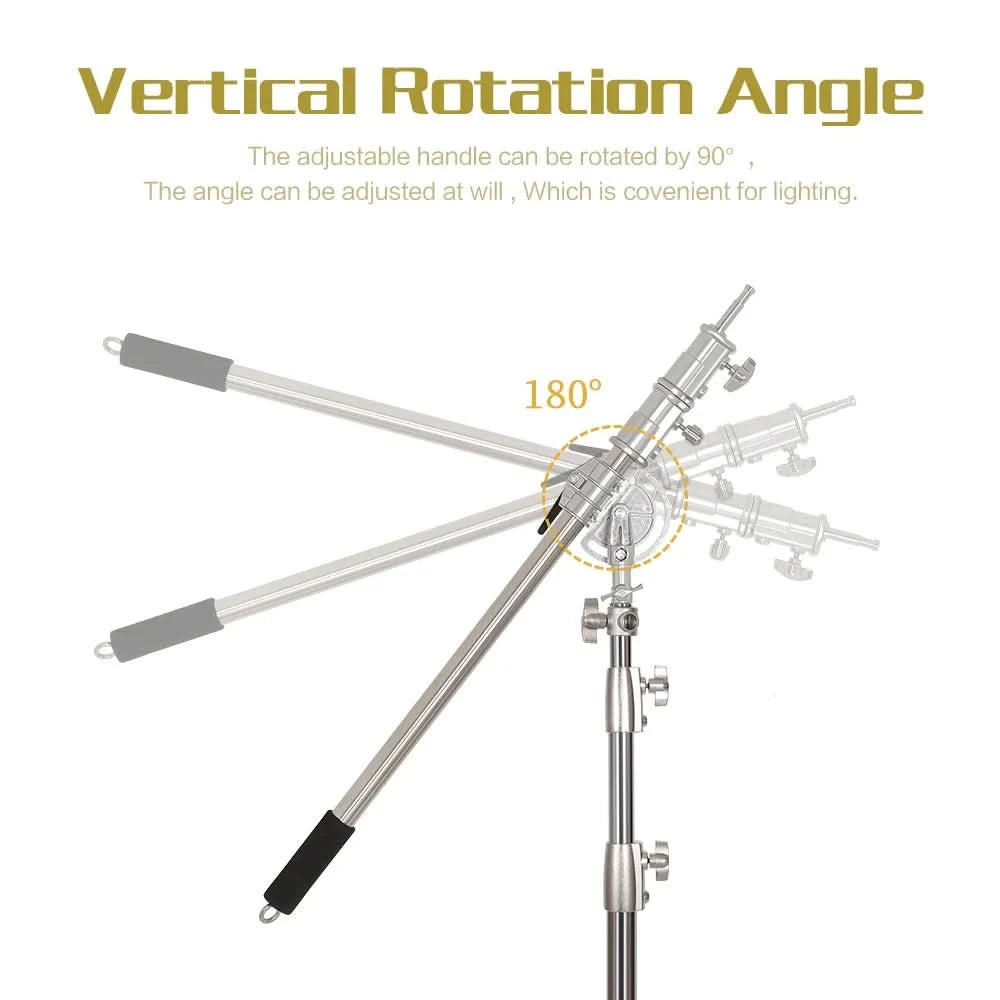 Cross Arm 2.49m Crane Lifting Frame Studio Photo Telescopic Boom Arm Top Light Stand With Sandbag for Speedlite