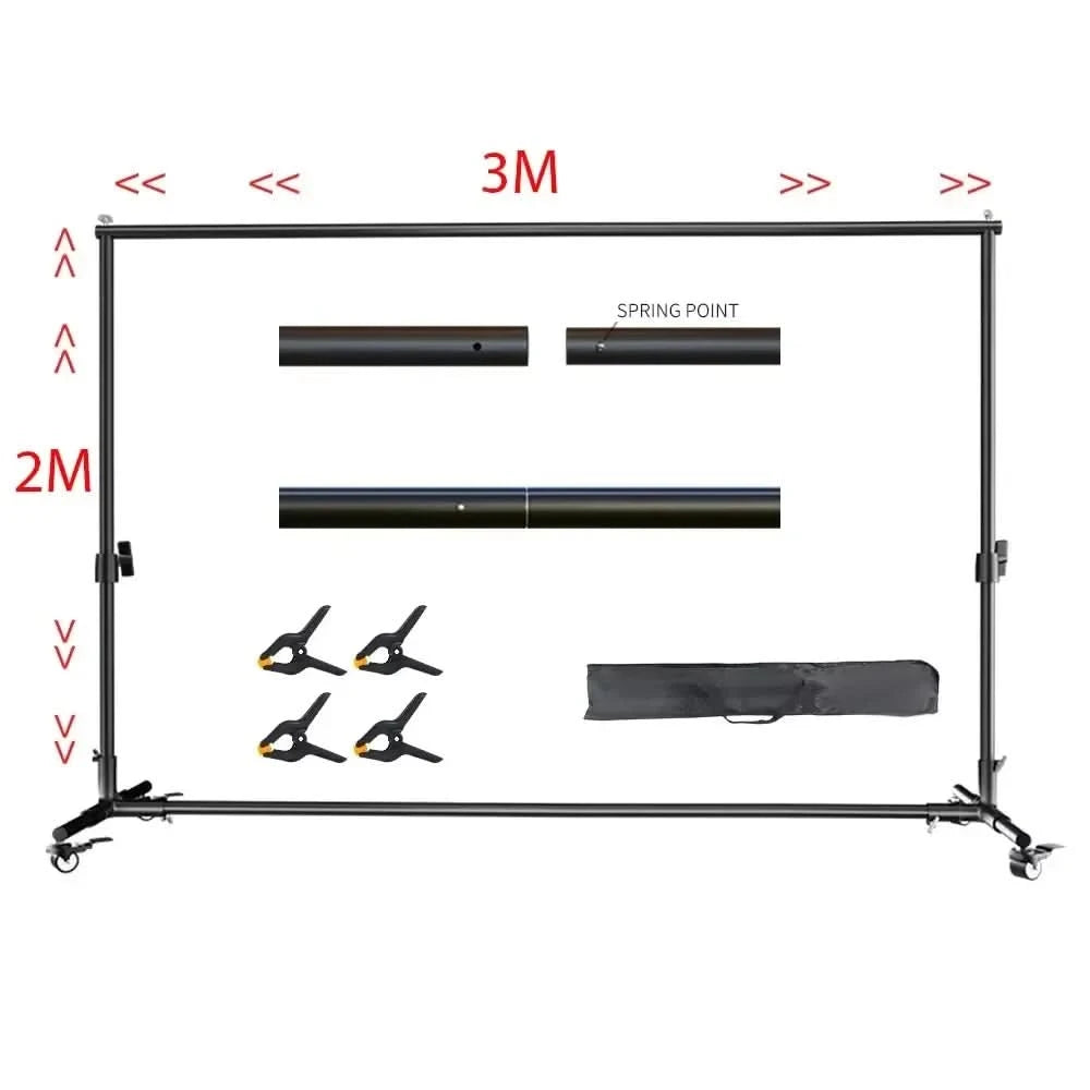 SH Double-Crossbar Backdrop Background Stand Frame Support System For Photography Photo Studio Video Muslin Green Screen