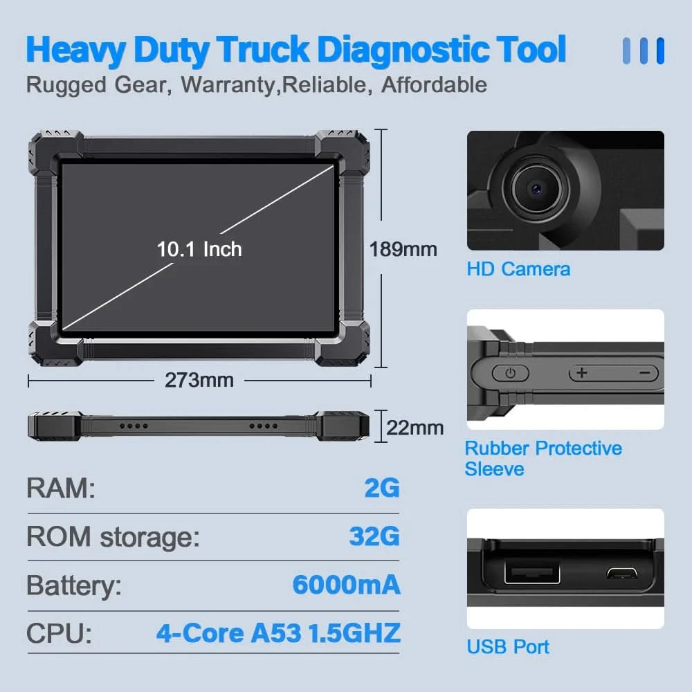 ANCEL X7HD Schwerlast-LKW-Scanner Volles Systemdiagnosetool Bidirektionales Diesel-Scan-Tool mit über 40 Reset- und DPF-ECU-Codierungsfunktionen