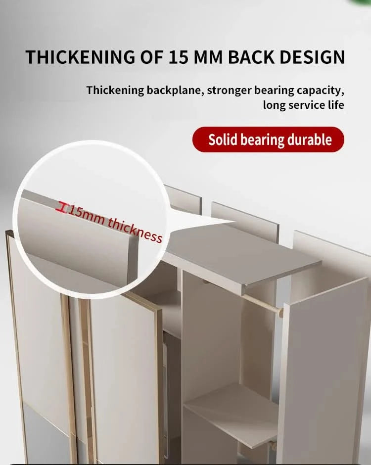 SchiebetürenschrankNordisches modernes Heim-Möbel Schlafzimmer Schreibtisch Kommode in einer Kombination Leichter Luxus-Eckkleiderschrank Möbel
