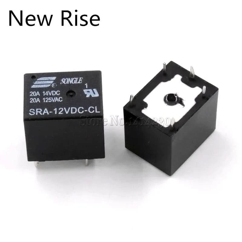 5 Stück 5V 12V 24V 20A DC Leistungsrelais SRA-05VDC-CL SRA-12VDC-CL SRA-24VDC-CL 5-poliger PCB-Typ Auf Lager Schwarzes Automobilrelais