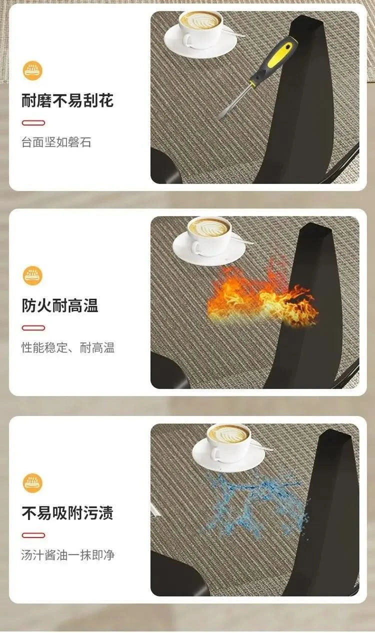 Modern simple creative round coffee table household small apartment living room tempered glass coffee table Internet celebrity