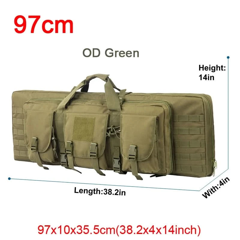 LQARMY 32 38 42 48 Zoll Taktische Doppelgewehrtasche Molle Gewehr-Tasche Scharfschützen Airsoft Gewehr-Tasche Rucksack Jagdwaffenholster