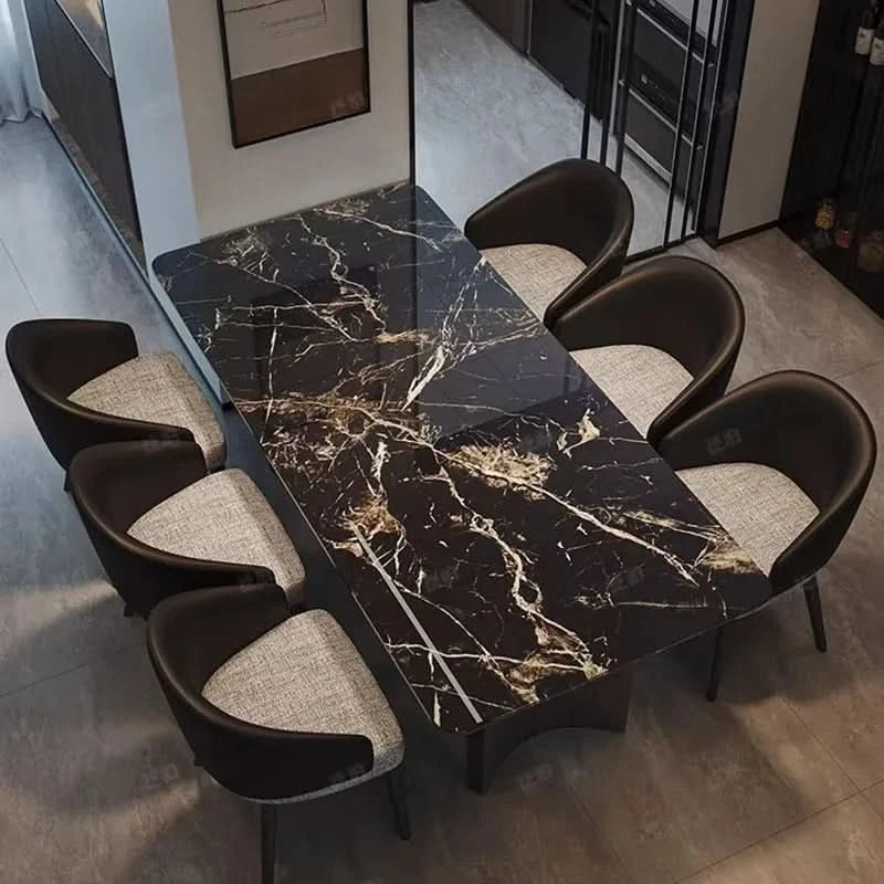 Marble Kitchen Dining Table Wall Lounge Designer Restaurant Modern Dining Table Luxury Study Mesas De Comedor Kitchen Furniture