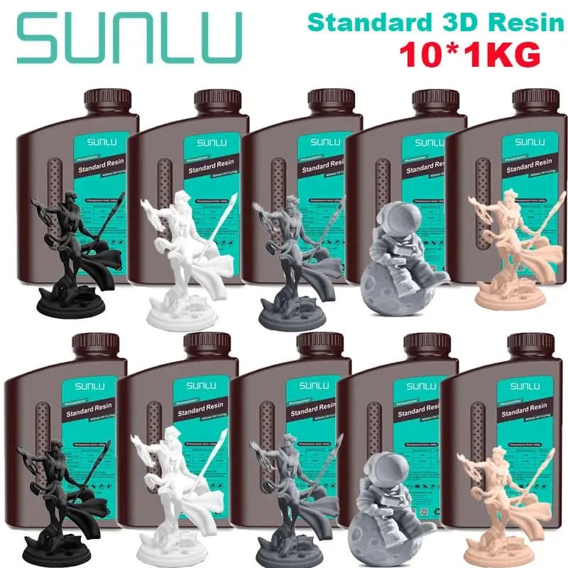 SUNLU 10KG  Standard / Water-Wash 3D Resin 405nm UV Resin For most SLA/DLP/LCD 3D Printer Material UV Sensitive 1kg