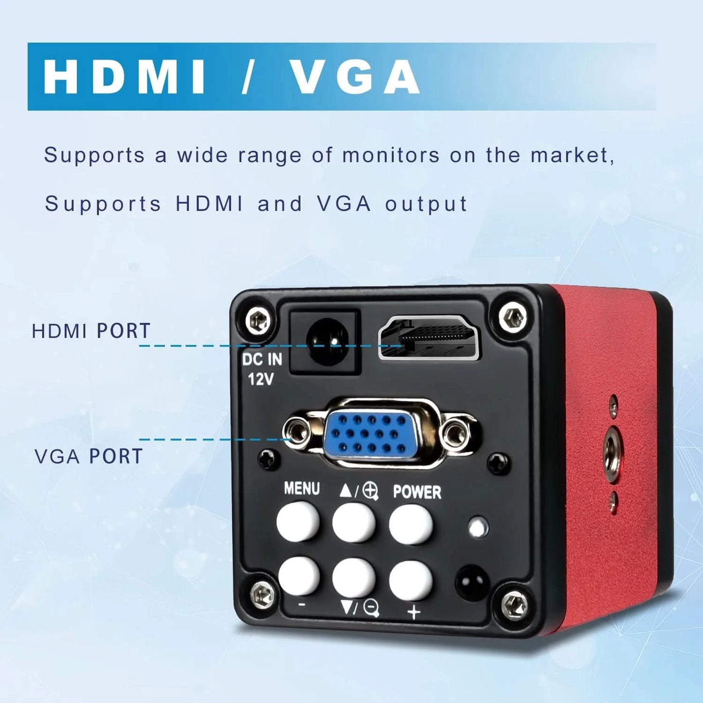 13MP Video Microscope HDMI VGA Industrial Microscope Camera 1-130X/150X/215X C mount Lens For Soldering Repair Image Collection