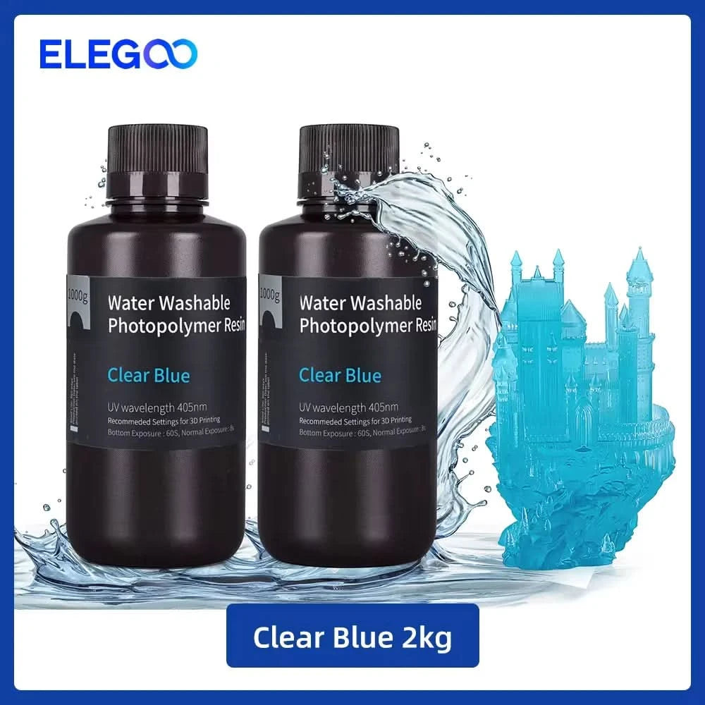 ELEGOO Water Washable 3D Druckerharz LCD UV-härtendes Harz 405nm Standard Photopolymerharz für LCD 3D-Druck 1000g 8 Farben