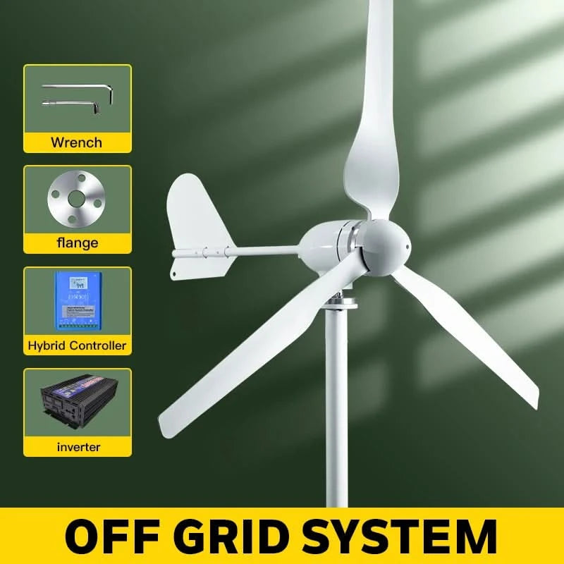 5000 W 2 kW Horizontale Windkraftanlage Generator 96 V 48 V 24 V Freie Energie Magnet Dynamo Starke Leistung 220 V Wechselrichter Ausgang für Zuhause