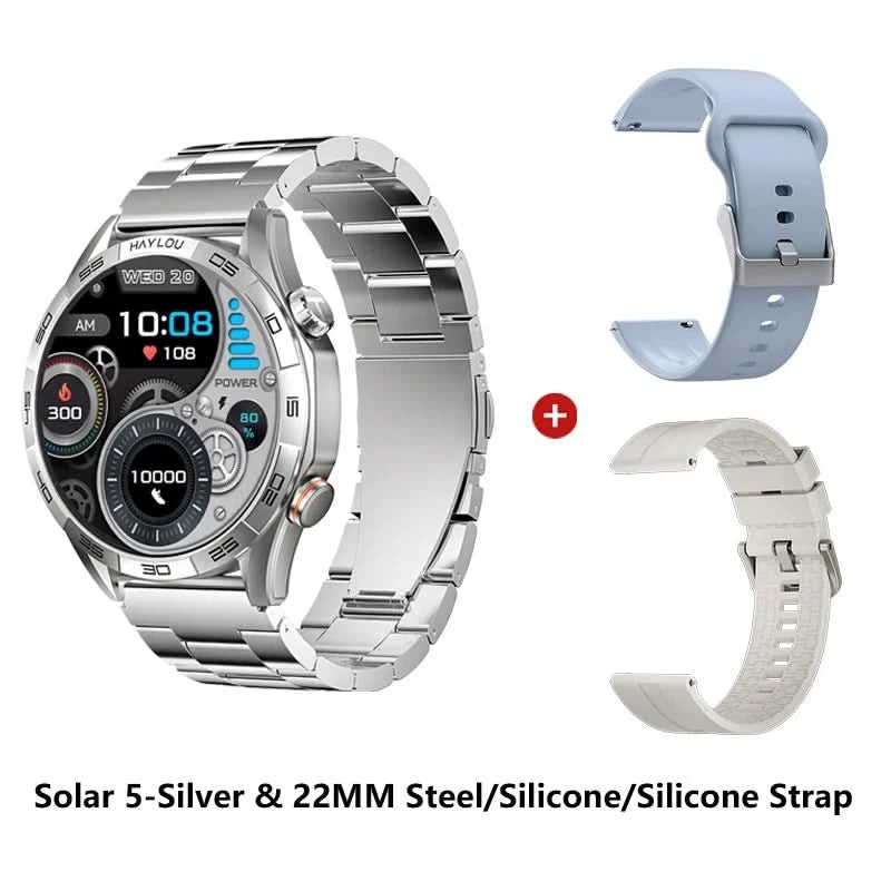 HAYLOU Solar 5 Smartwatch mit Sprachanrufen 1.58'' AMOLED Display 60Hz Smart Watch 24H Gesundheitsüberwachung Sport-Smartwatch für Herren