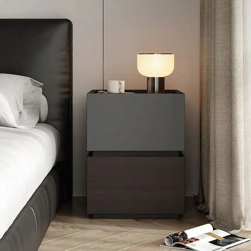 Wood Bedside Table Storage Modern Household Drawer Storage Light Luxury Bedroom Solid Wood Bedside Cabinet Locker Furniture