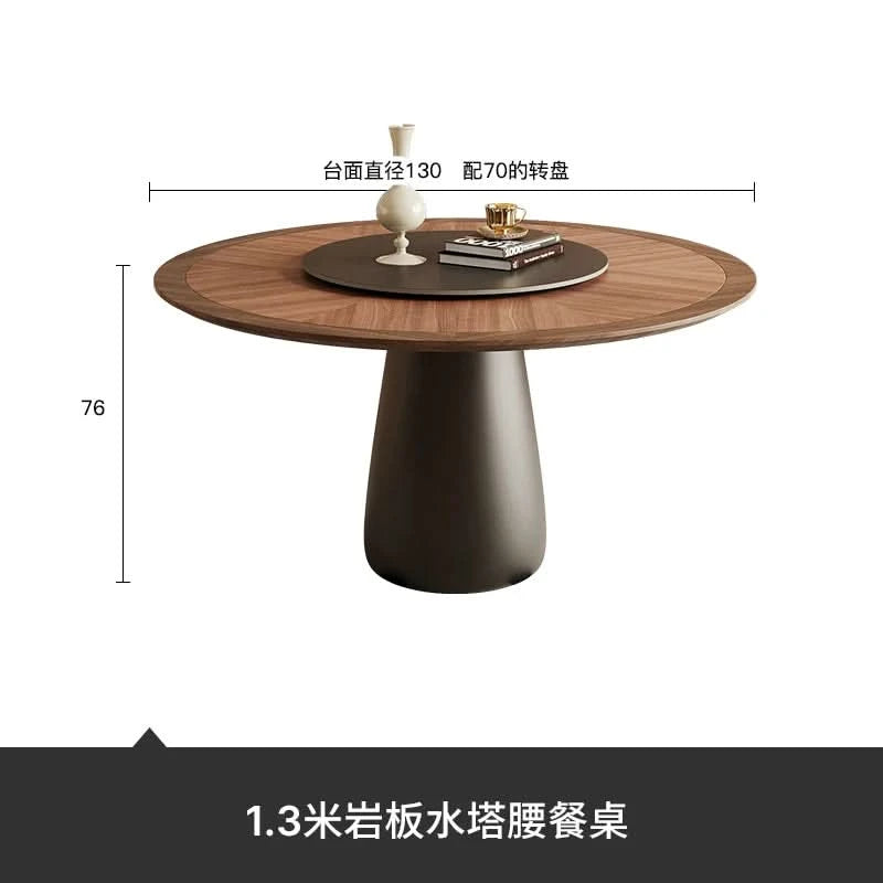 6 People Turntable Dining Table Vintage Legs Metal Design Round Coffee Table House Breakfast Juegos De Comedor Furnitures