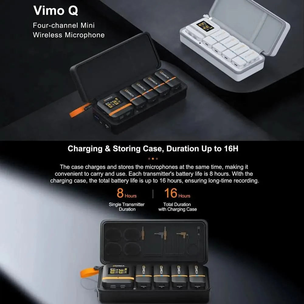 【Do Brasil】COMICA Vimo Q Wireless Lavalier Microphone System Noise Cancellation Lav Mic for Camera, iPhone, Android, PC, etc