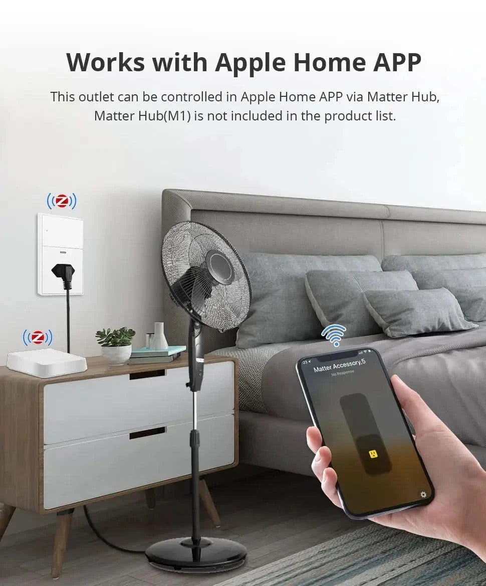 Zemismart Matter Zigbee Hub Work with Tuya Homekit Smartthings Google Home Zigbee Brazil Socket Outlet Smart Wall Tomada 10A 20A