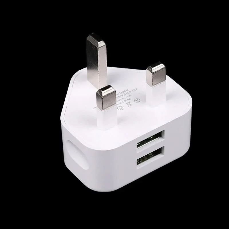 HUAHUA2025 NEU 1 Stk. Dual Port Schnellladegerät 5 V/2,1 A, UK 3-Pol Wandadapter für Telefone & Tablets, Multi-Geräte USB Lade-Hub