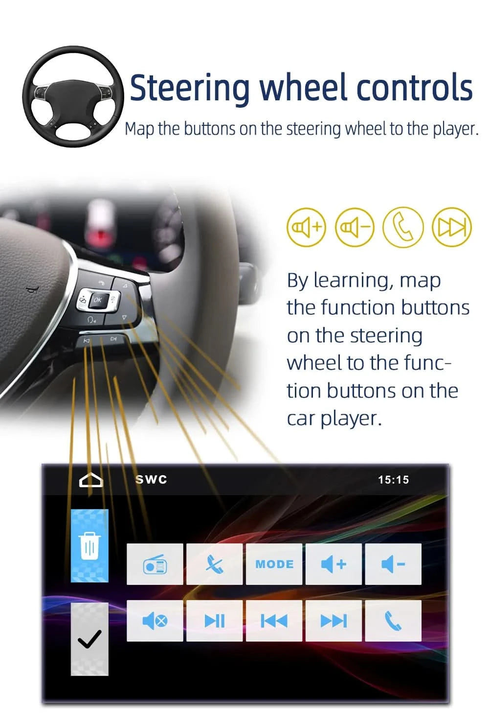 ESSGOO Autoradio 1 Din 5" Touchscreen MP5 Multimedia Bildschirmspiegelung Navigation und Rückfahrkamera