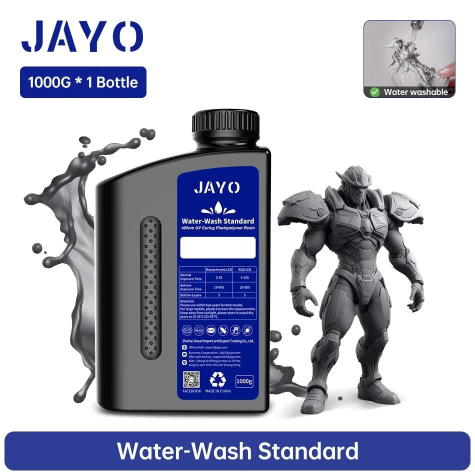 JAYO UV-Harz ABS-ähnlich/Standard/Pflanzlich/Nylon-ähnlich/Wasserwaschbar 1KG 405nm Flüssiges Rapid UV-Härtung für LCD 3D-Druckmaterial