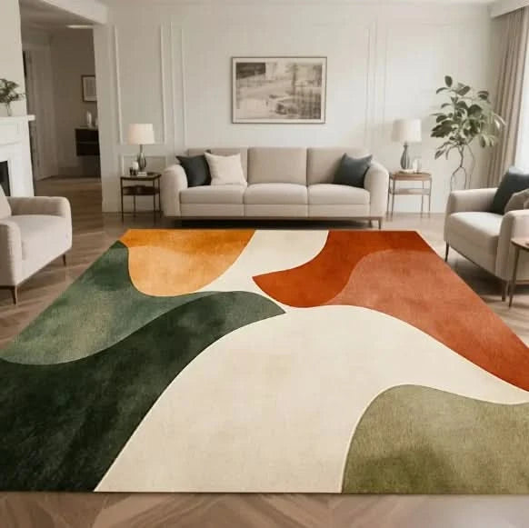 Modern Living Room Floor Mat Simple Lines and Printed Soft Bedrooms Suitable for Living Rooms Terraces Offices Kitchen Floors